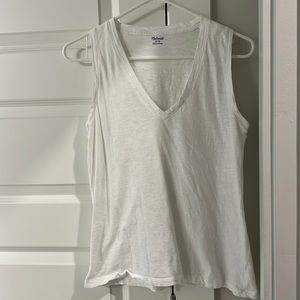 Madewell Cotton V-neck White Tank Top